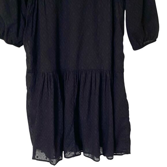 GUDRUN SJODEN Organic Cotton Woven Geometric Pockets Midi Dress in Black - Small - Picture 7 of 13